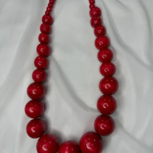 Graduated Wooden Bead Necklace