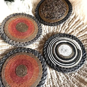 Maasai Beaded Leather Coasters